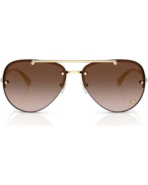 Versace Brown 60Mm Pilot Sunglasses