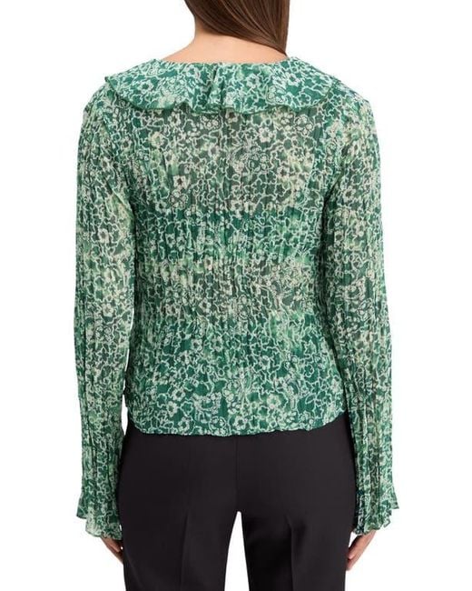 Scotch & Soda Green Ruffle Pleated Top