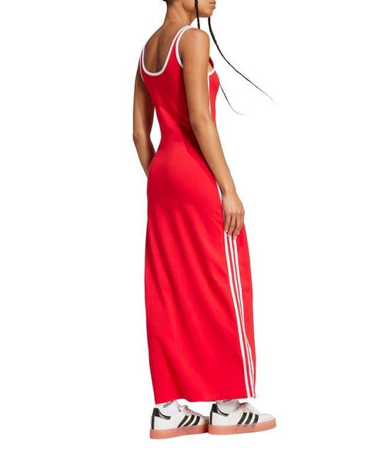 Adidas Originals Red Adicolor 3-Stripes Maxi Dress
