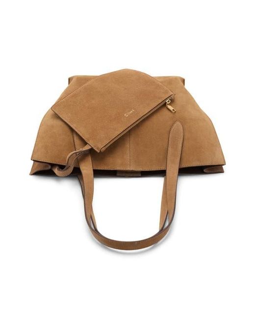 Mango Brown Mini Suede Shopper Bag