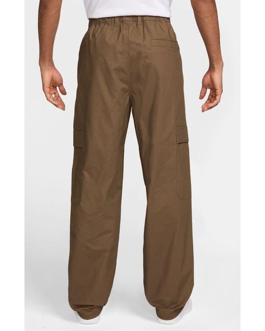 Nike Brown Sportswear Club Stretch Cotton Ripstop Cargo Pants for men