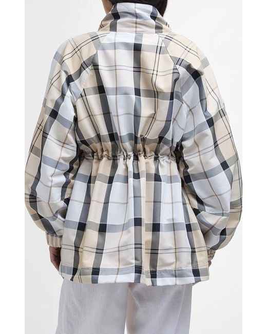 Barbour Gray Suri Check Showerproof Jacket