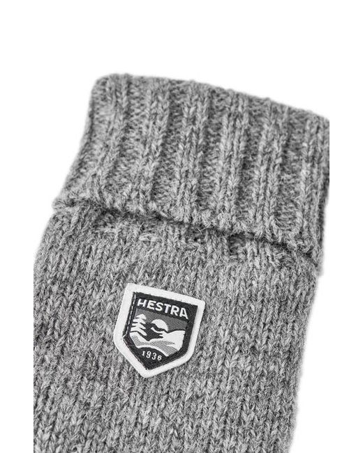 Hestra Gray Wool Blend Gloves for men