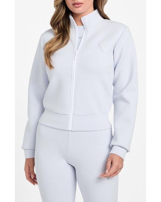 Guess White Ann Graphic Zip Sweatshirt
