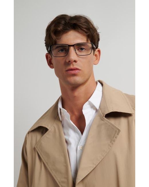HUGO Brown 57Mm Rectangular Optical Glasses for men