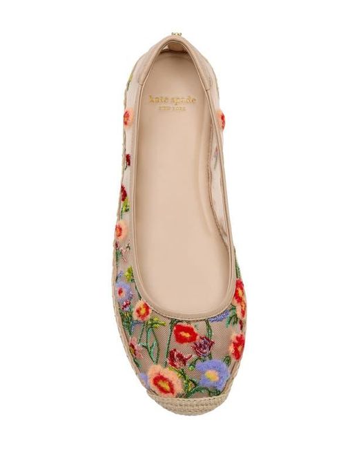Kate Spade Pink Whimsical Garden Mesh Espadrille Flat