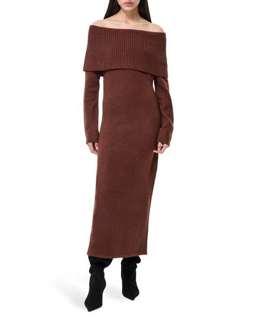 off the shoulder sweater dress brown Louise Sweater Dress main image 0