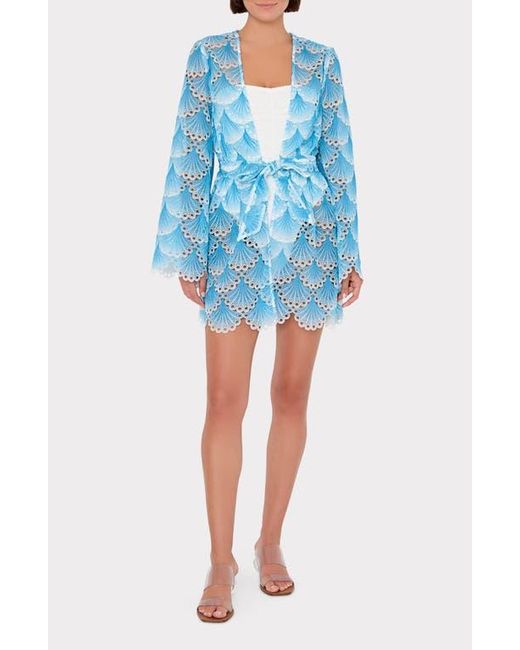 milly blue and white dress Milly Midi Length Monroe Dress – Saint Bernard main image 1
