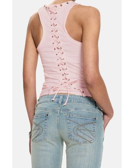 Jaded London Blue Ramona Burnout Vest Top