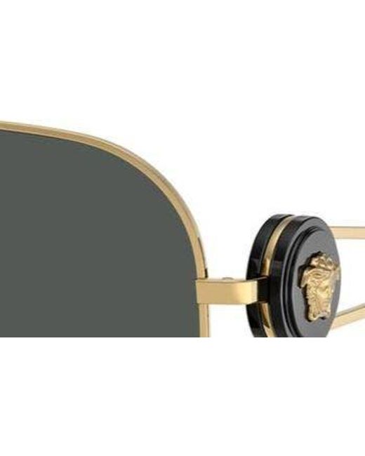 Versace Metallic 62mm Medusa Medallion Oval Sunglasses for men