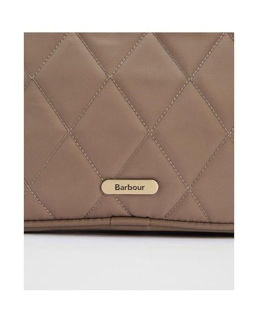 Barbour Brown Quilted Nylon Crossbody Bag