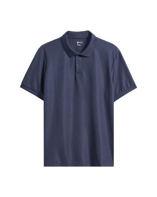 Zella Blue Textured Performance Polo for men
