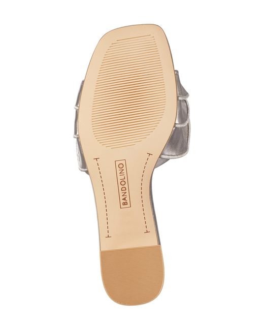 Bandolino Gray Rista Metallic Ruffle Slide Sandal
