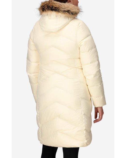 Marmot Natural Montreaux 700 Fill Power Down Hooded Coat With Faux Fur Trim