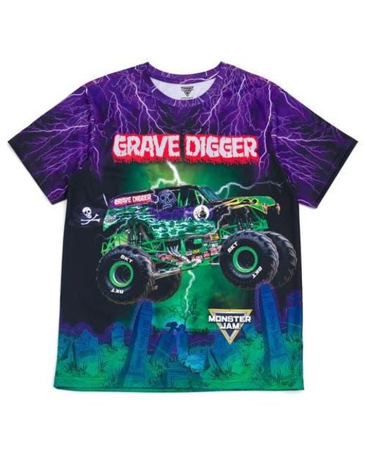 MONSTER JAM Purple Graphic T-Shirt for men
