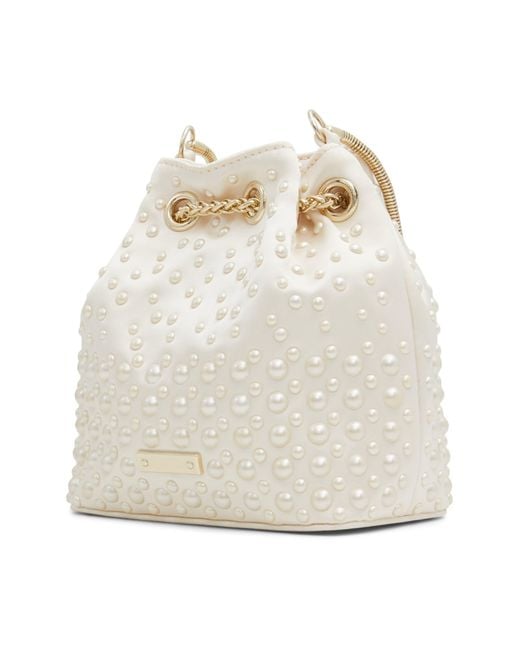 ALDO White Pearlily Imitation Pearl Bucket Bag