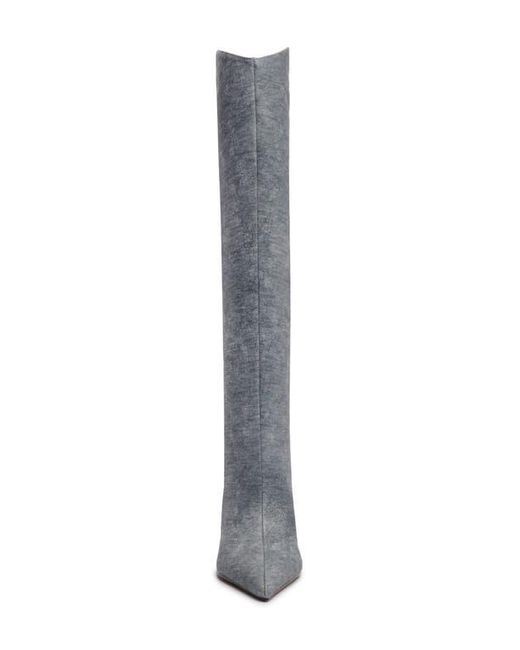 SCHUTZ SHOES Gray Maryann Up Curve Pointed Toe Tall Boot