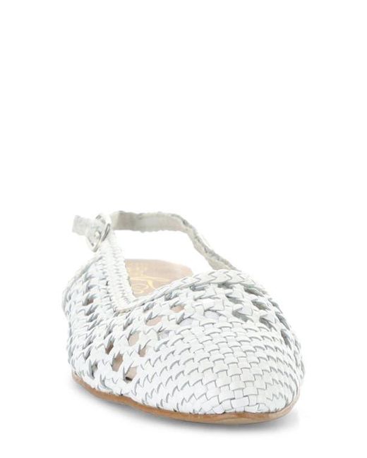 Bos. & Co. White Willow Slingback Cap Toe Flat
