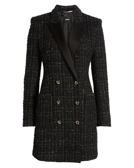 Boss Black Dansian Tweed Long Sleeve Minidress
