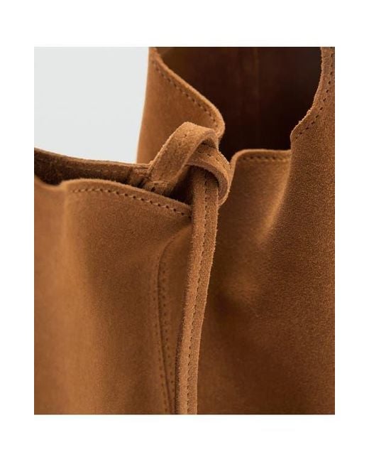 Mango Brown Suede Shopper Tote
