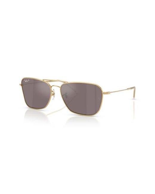 Ray-Ban Multicolor Caravan Reverse 58Mm Polarized Square Aviator Sunglasses for men