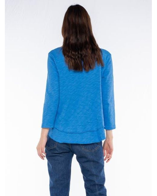 Wilt Red Shrunken Crew 3/4 Sleeve Mock Layer Tee