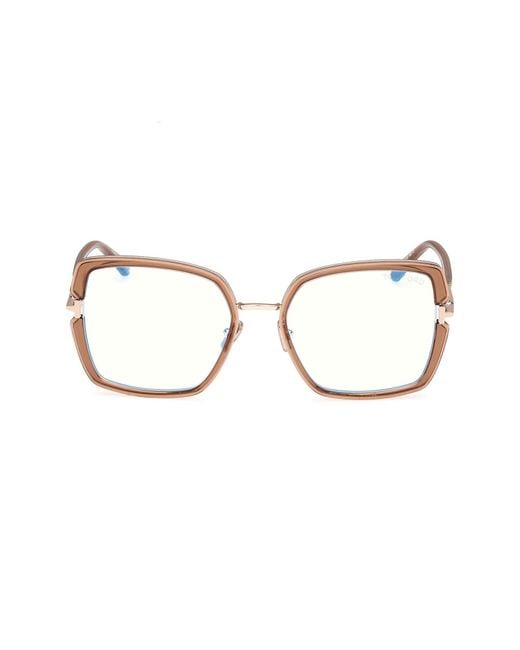 Tom Ford Brown 55Mm Square Light Blocking Optical Glasses
