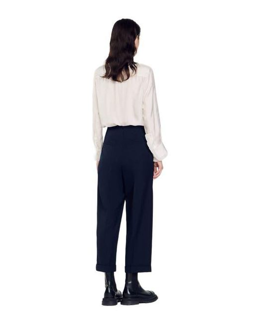 Sandro Blue Wide Legs Trousers