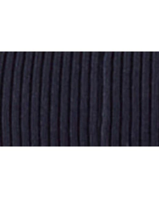 English Factory Blue Mixed Media Rib Top