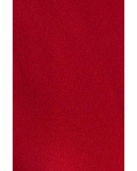 Victoria Beckham Red Ruched Waist Midi Dress