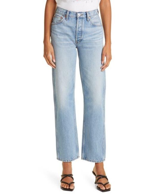 Re/done Blue '90S High Waist Loose Jeans