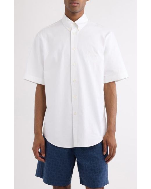 Givenchy White Short Sleeve Cotton Button-Down Shirt for men