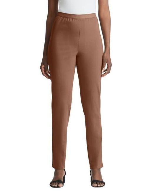 Jessica London Brown Stretch Denim Straight-Leg Jegging