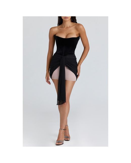 House Of Cb Clara Velvet & Chiffon Cocktail Minidress in Black | Lyst House Of Cb Clara Velvet & Chiffon Cocktail Minidress in Black | Lyst