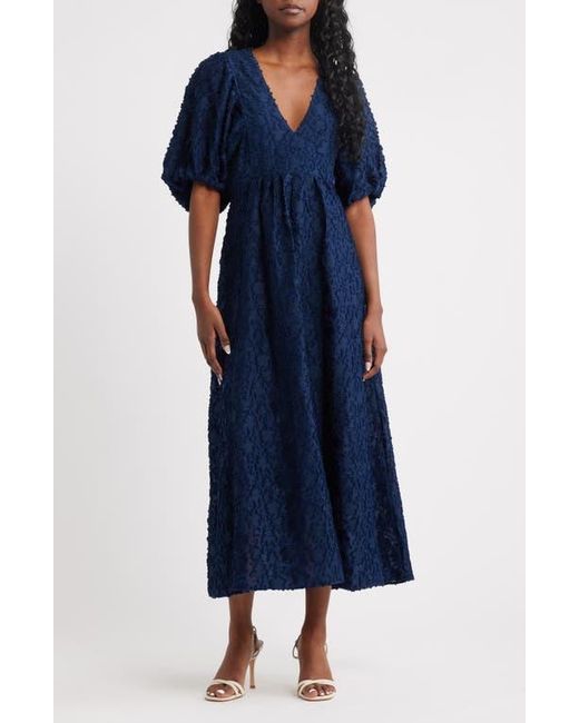 & Other Stories Blue Jacquard Maxi Dress