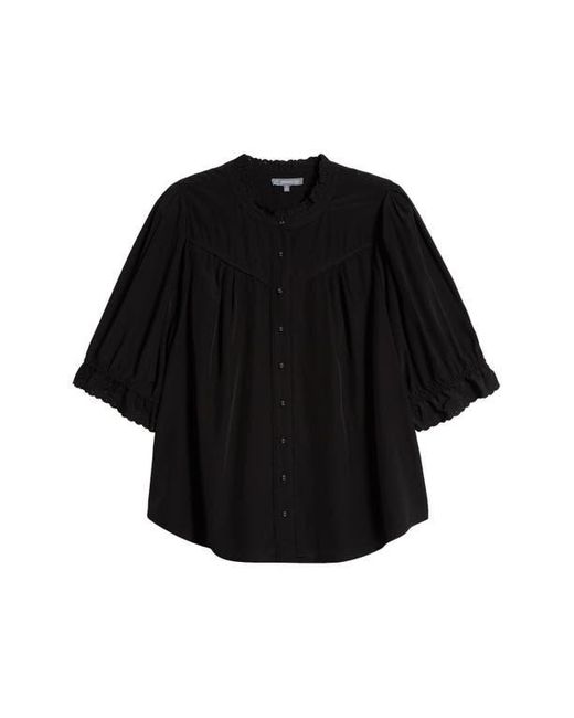 Wit & Wisdom Black Eyelet Peasant Blouse