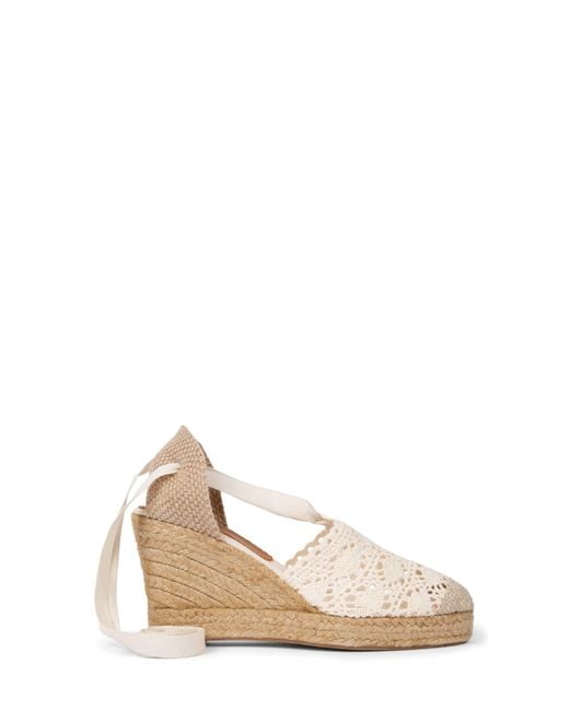 Penelope Chilvers Natural High Valenciana Ankle Tie Espadrille Wedge Pump