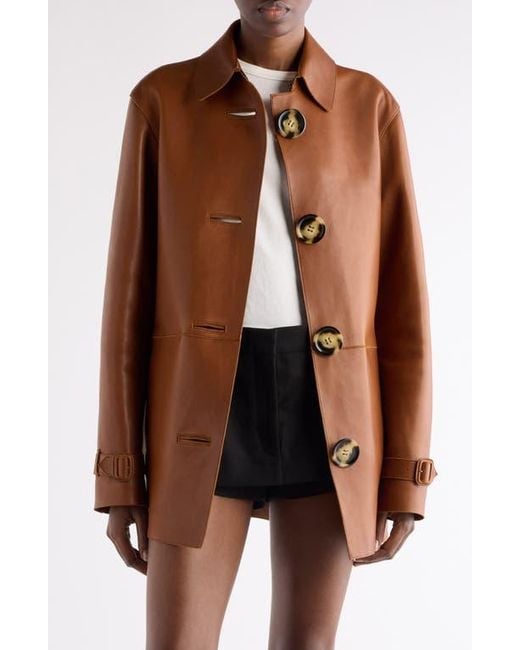 Acne Brown Lorassino Lambskin Leather Jacket