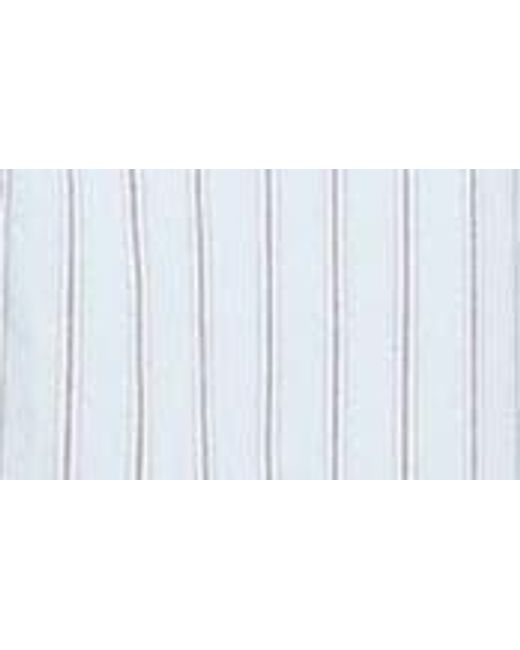 Rails Gray Irie Stripe Long Sleeve Cotton Blend Midi Shirtdress