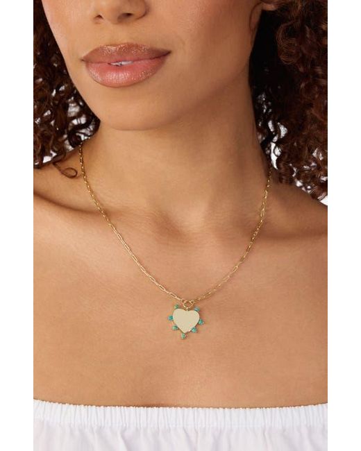 ATHRA LUXE Metallic Heart Pendant Necklace