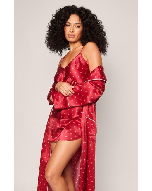 Petite Plume Red Mulberry Silk Robe