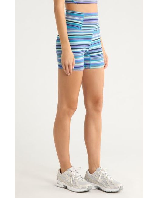 Free People Blue Fp Movement Printed Never Better Bike Shorts