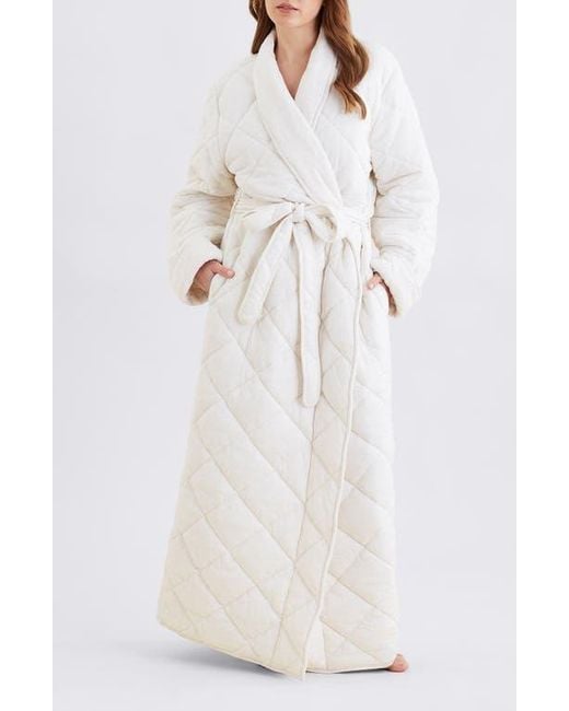 Papinelle White Quilted Cotton Maxi Robe
