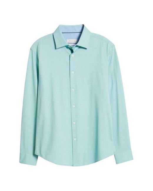 Bugatchi Blue Jimmy Ooohcotton Solid Button-Up Shirt for men
