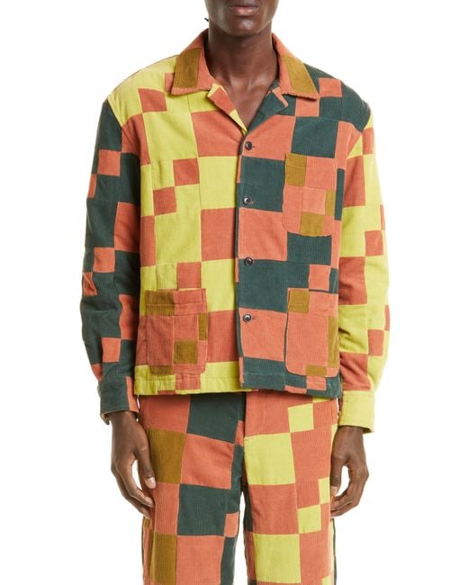 Bode Quilted Corduroy Patch Overshirt for Men Lyst