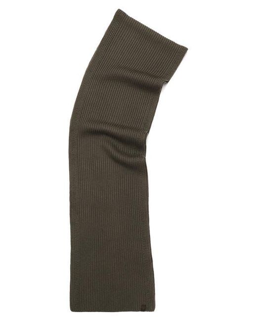 AllSaints Black Merino Wool Rib Scarf for men