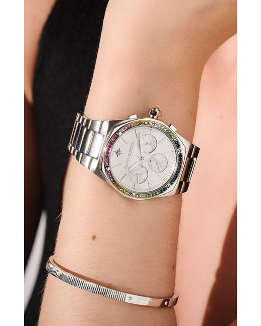 Olivia Burton Gray Hexa Multi Bracelet Watch