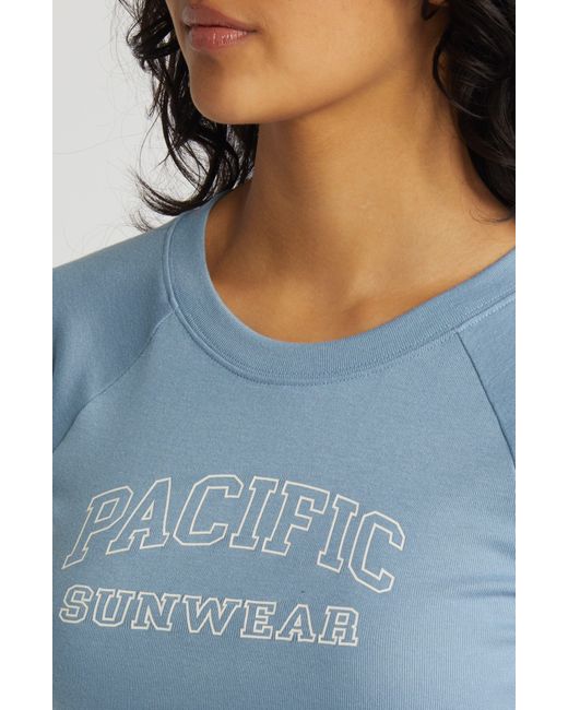 PacSun Blue Logo Crop T-shirt