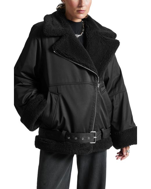 & Other Stories Black Aviator Jacket