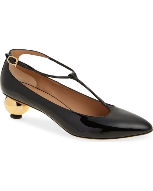 Ferragamo Women's Metallic Tania T-Strap Pointed Toe Pump